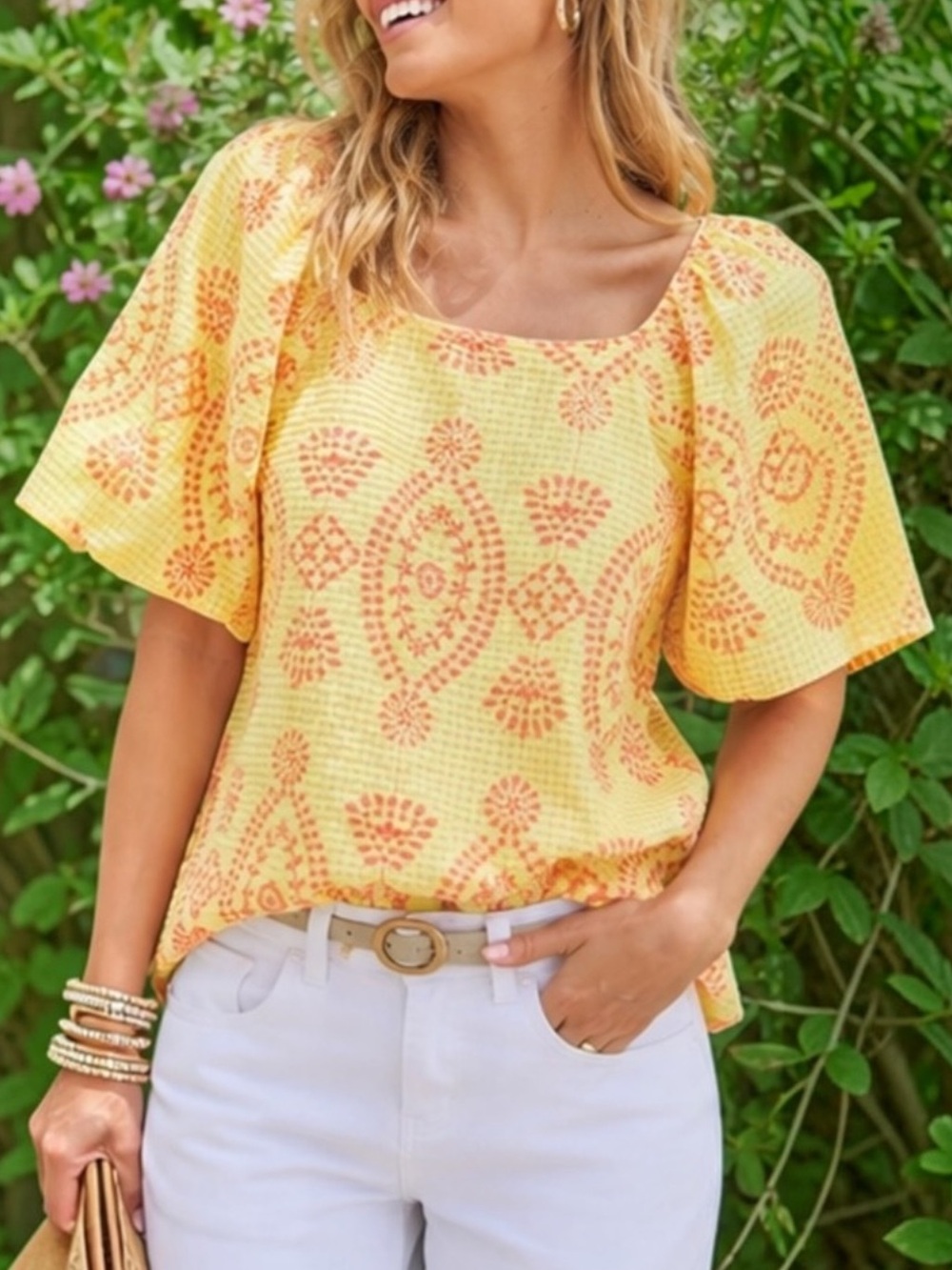 Lilly Pulitzer Lettie Eyelet Embroidered Calla Yellow Gingham Seersucker Top NWT